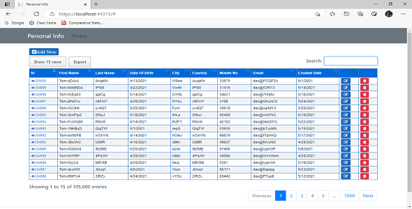 Jquery Datatable Paging Example